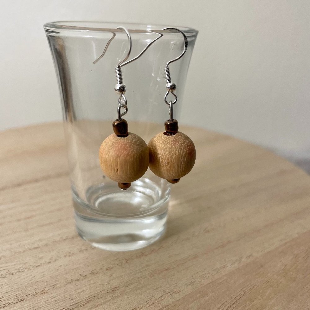 Copper Toned Beaded Earrings